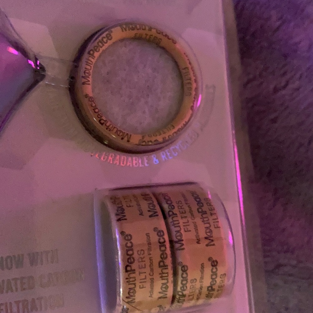 Charcoal filter mouthpiece glow in the dark with lanyard